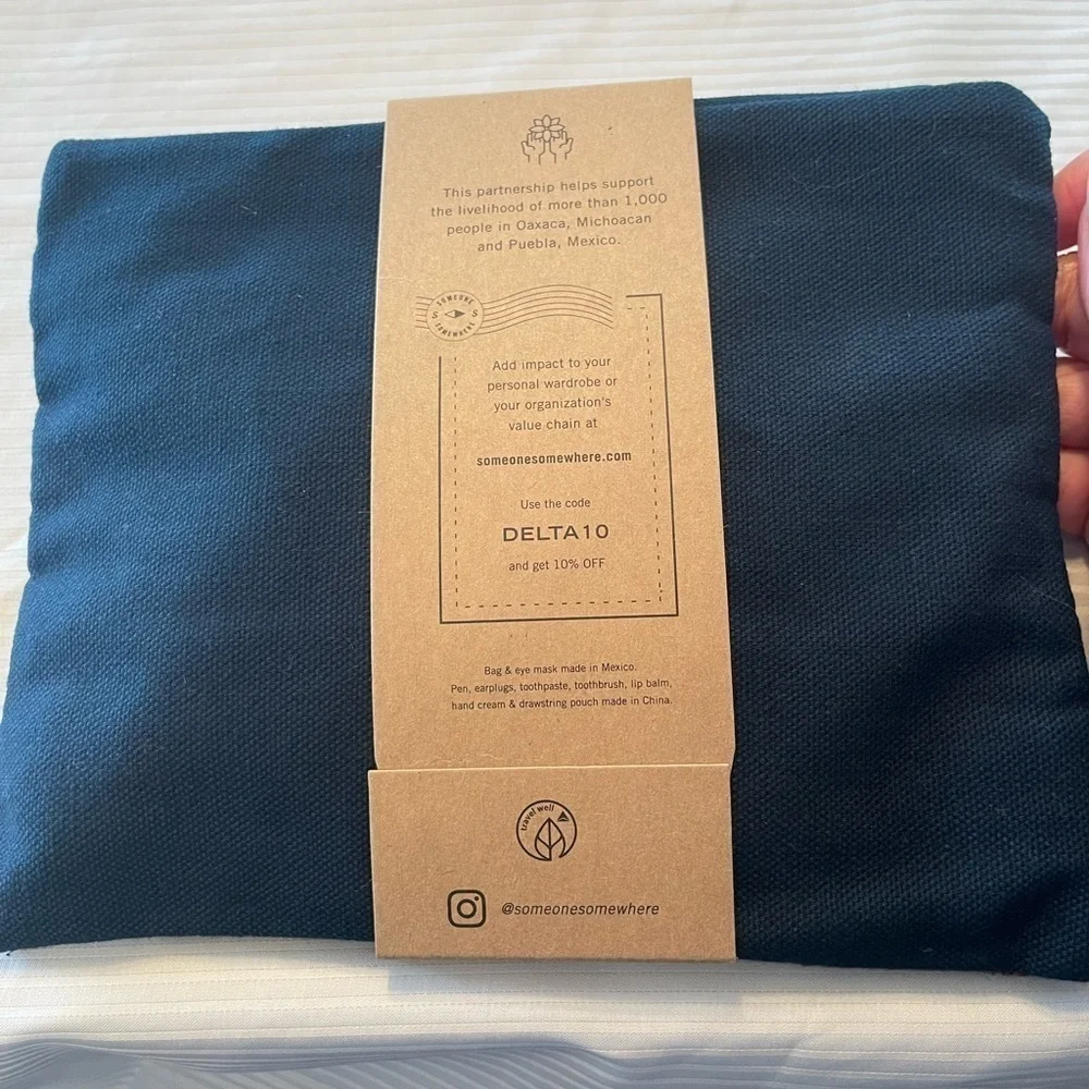 Delta One Someone Somewhere Toiletry kit. New, fresh, unused from Sept 2023